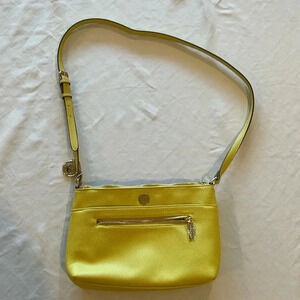 Ann Klein yellow leather crossbody‎ bag never used no tags excellent condition